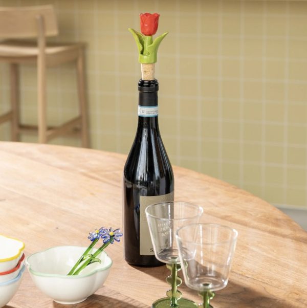 Bottle stopper tulp rood